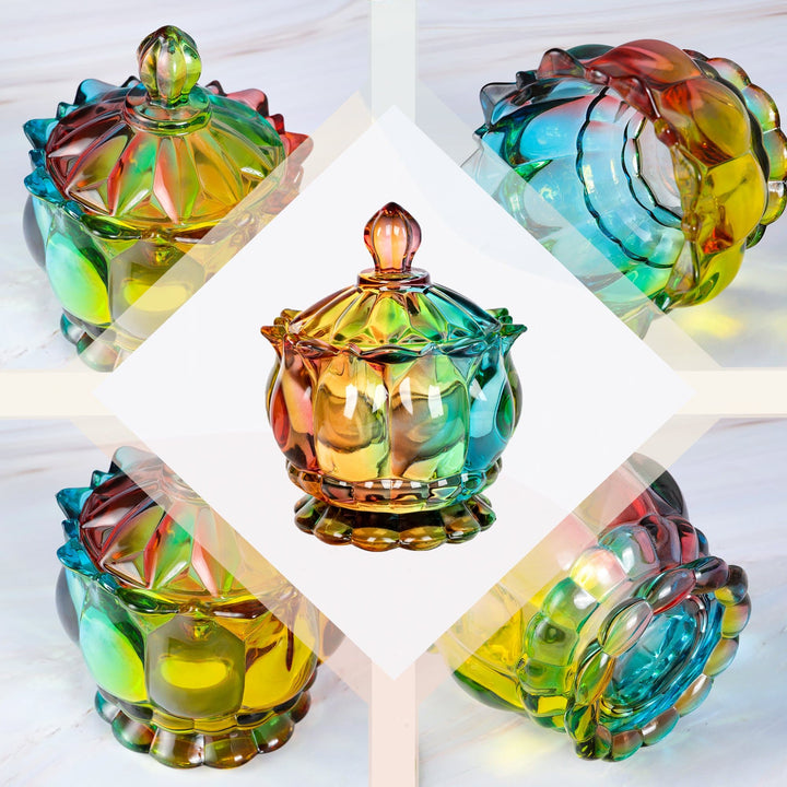 Iridescent Socker Skål med Lock