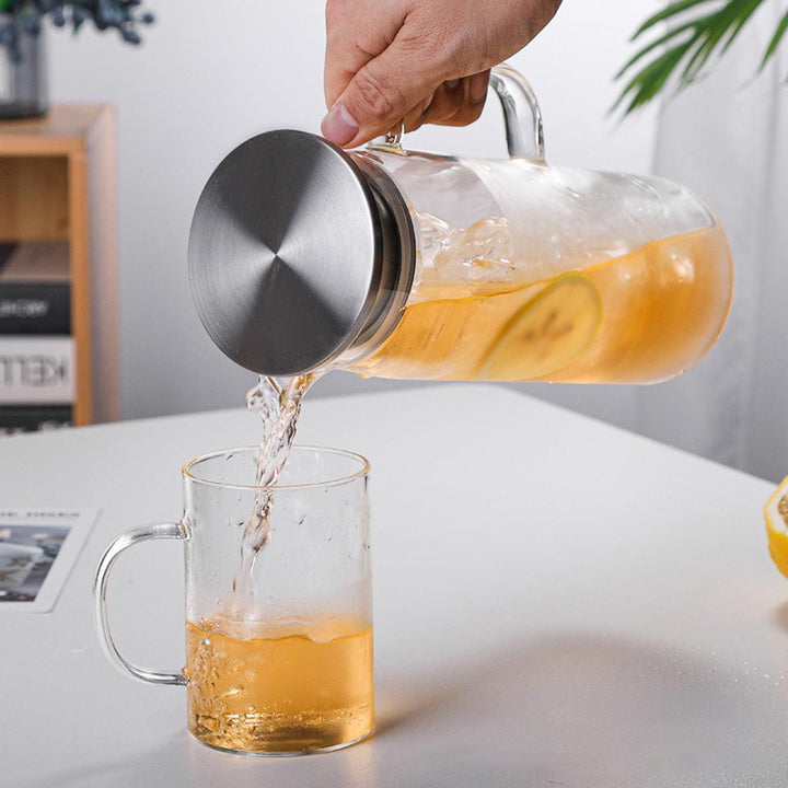 Cylindrisk värmebeständig glas kanna