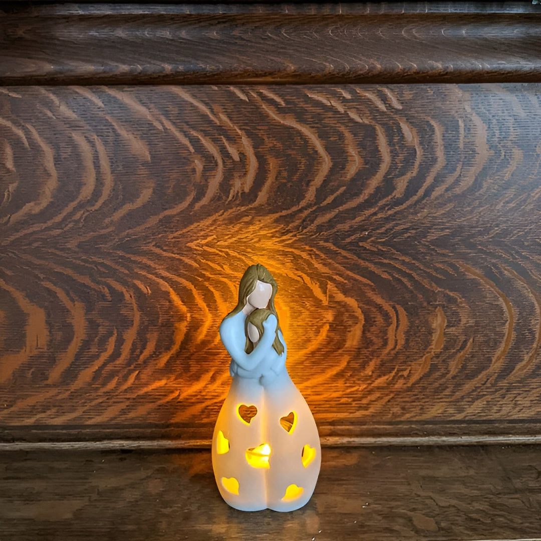 Omfamna Mor Dotter Figur Fladdrande Ljuslykta - LoveGlow