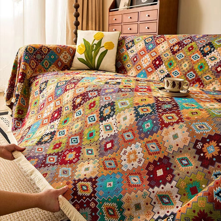 Zahara Geometrisk Tribal Kilim Sofföverdrag