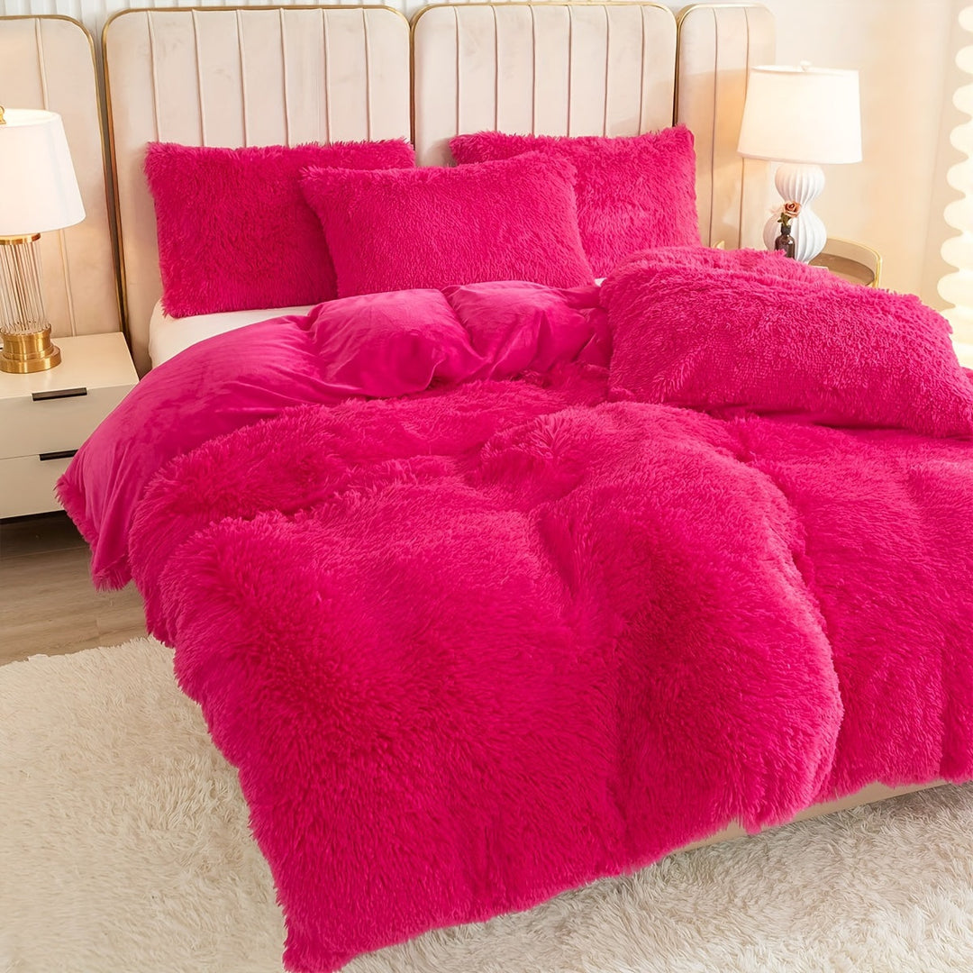 Ultra Soft Plush Duvet Cover Set with Zipper - Luxury &amp; Comfort