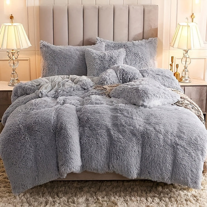 Ultra Soft Plush Duvet Cover Set with Zipper - Luxury &amp; Comfort