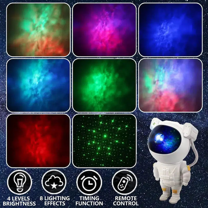 Astronaut Galaxy Projektor Flera Läge Galaxy Nattljus med Fjärrkontroll