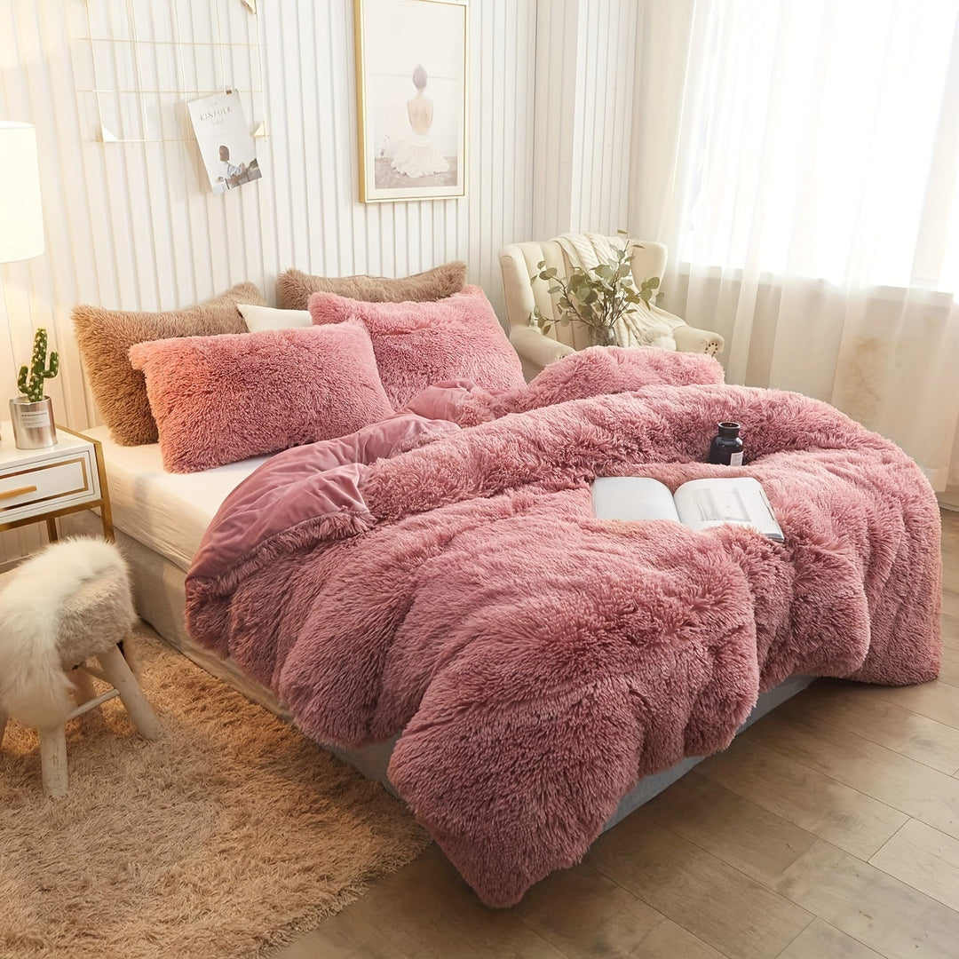 Ultra Soft Plush Duvet Cover Set with Zipper - Luxury &amp; Comfort