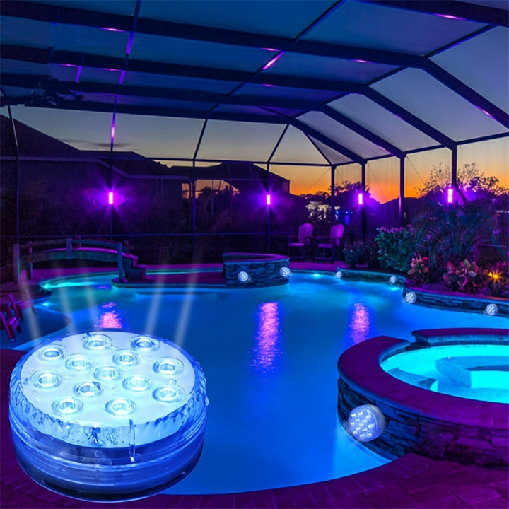 Underwater pool lighting with 10 LEDs
