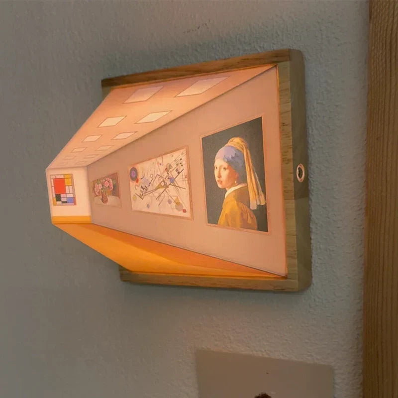 3D Glasögonfria Galleri Optisk Illusion Vägglampa &amp; Nattlampa