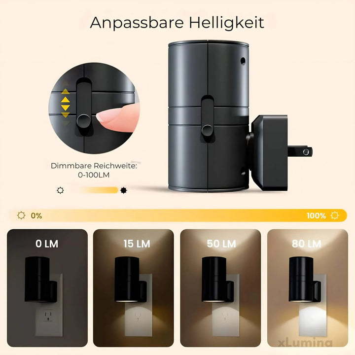 Dimbar Nattlampa Med Stickkontakt