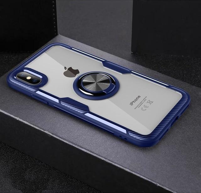Magnetisk Ring Kolfiber iPhone Fodral