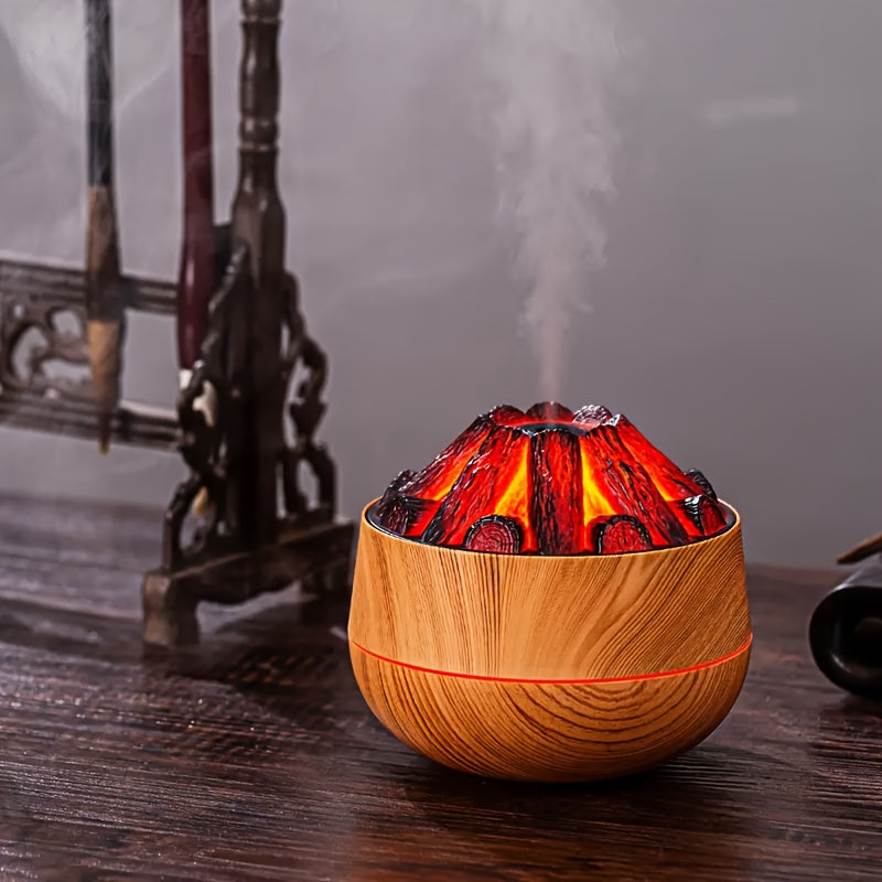 Elddiffusor - Mini simulerad kolbrasa luftfuktare med realistisk flammeffekt