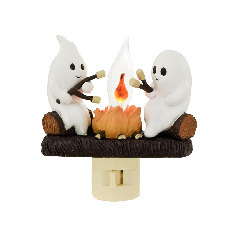 Spöklika Lägereld Blinkande Nattlampa