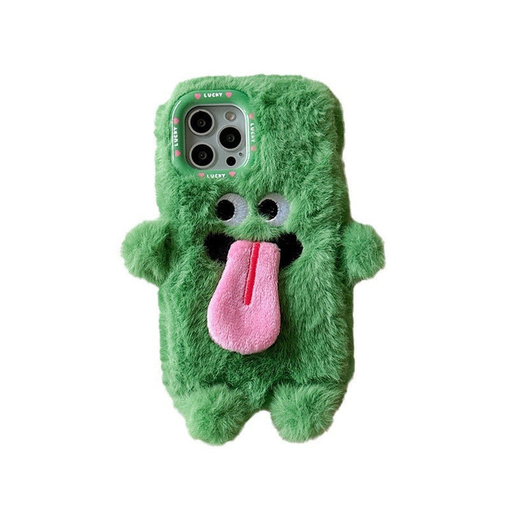 Rolig Plush Telefonfodral med Utstickande Tunga för iPhone