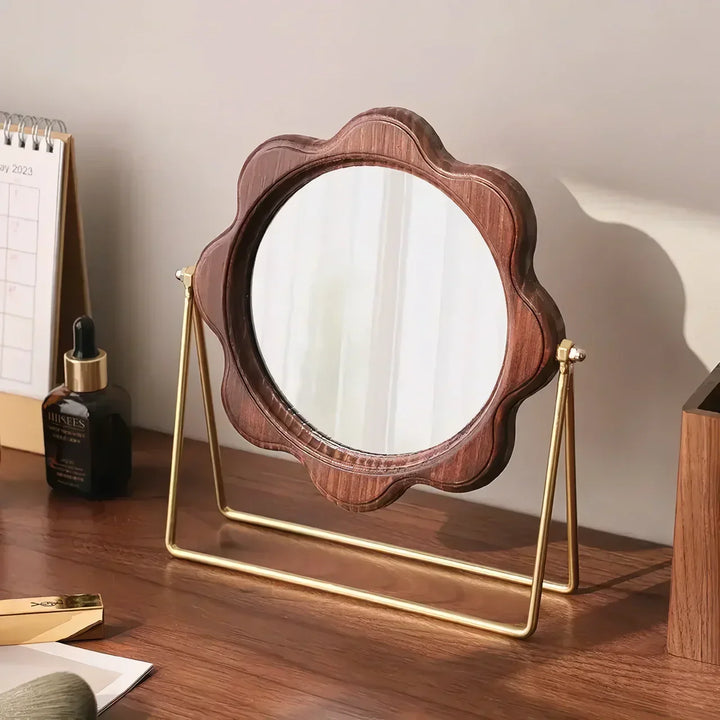 Elegant Rotatable Desktop Makeup Mirror – Neoklassisk Design
