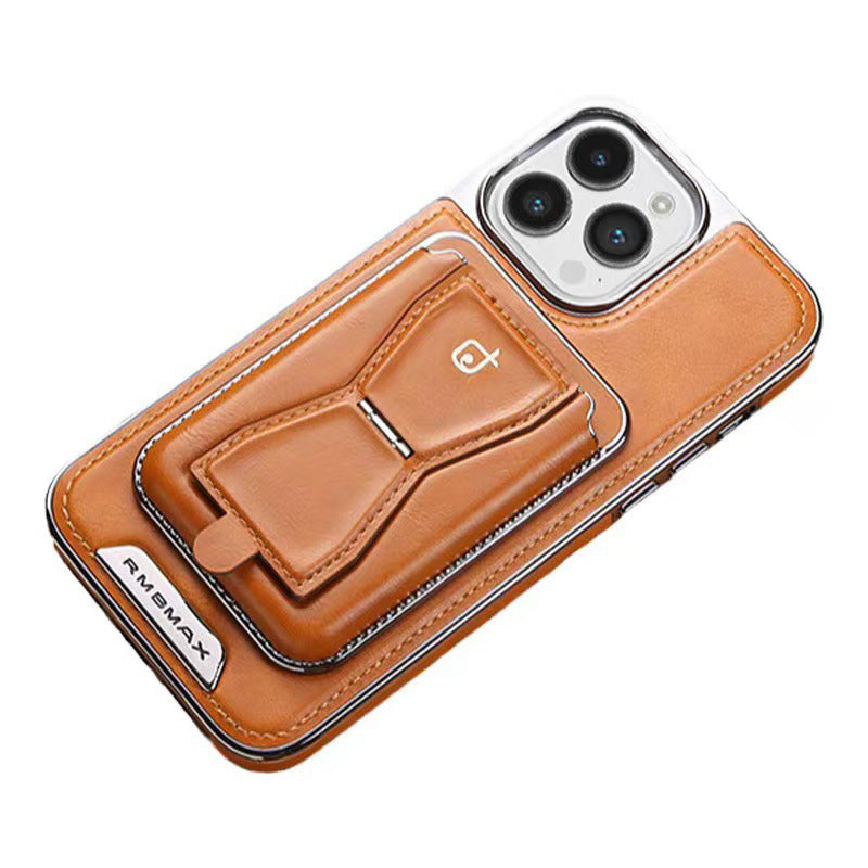 Lyxigt läder magnetiskt telefonfodral