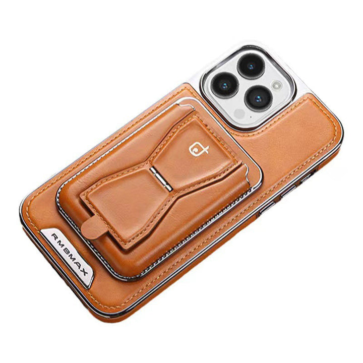 Lyxigt läder magnetiskt telefonfodral