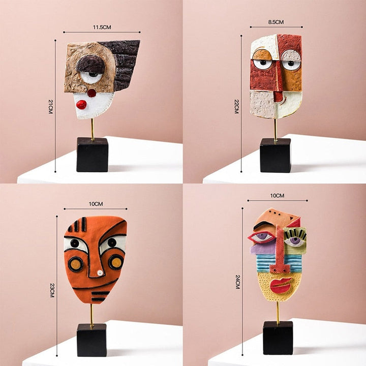 Abstrakt Pop Art Ansikte Hemskulptur