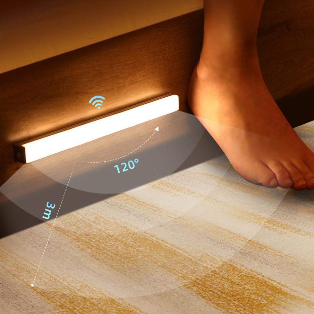 LED Nattlampa med Sensor för Trä Sängram