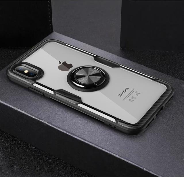 Magnetisk Ring Kolfiber iPhone Fodral