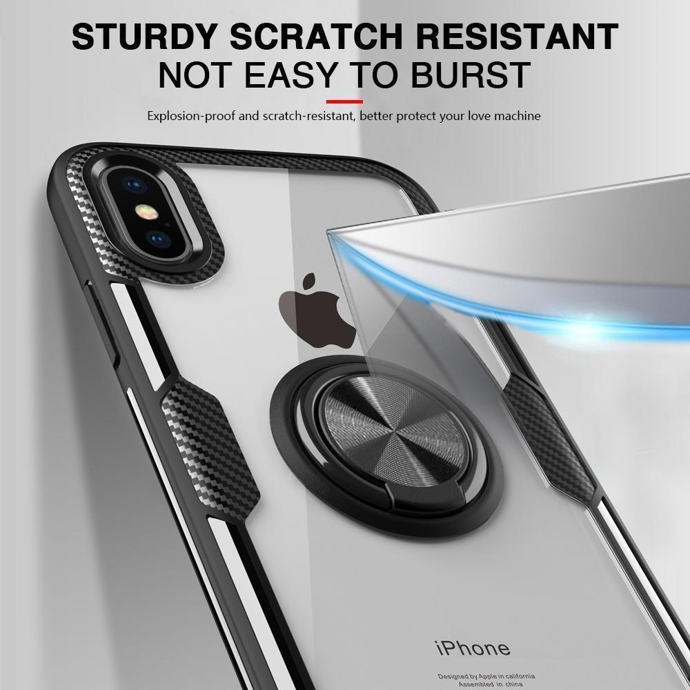 Magnetisk Ring Kolfiber iPhone Fodral