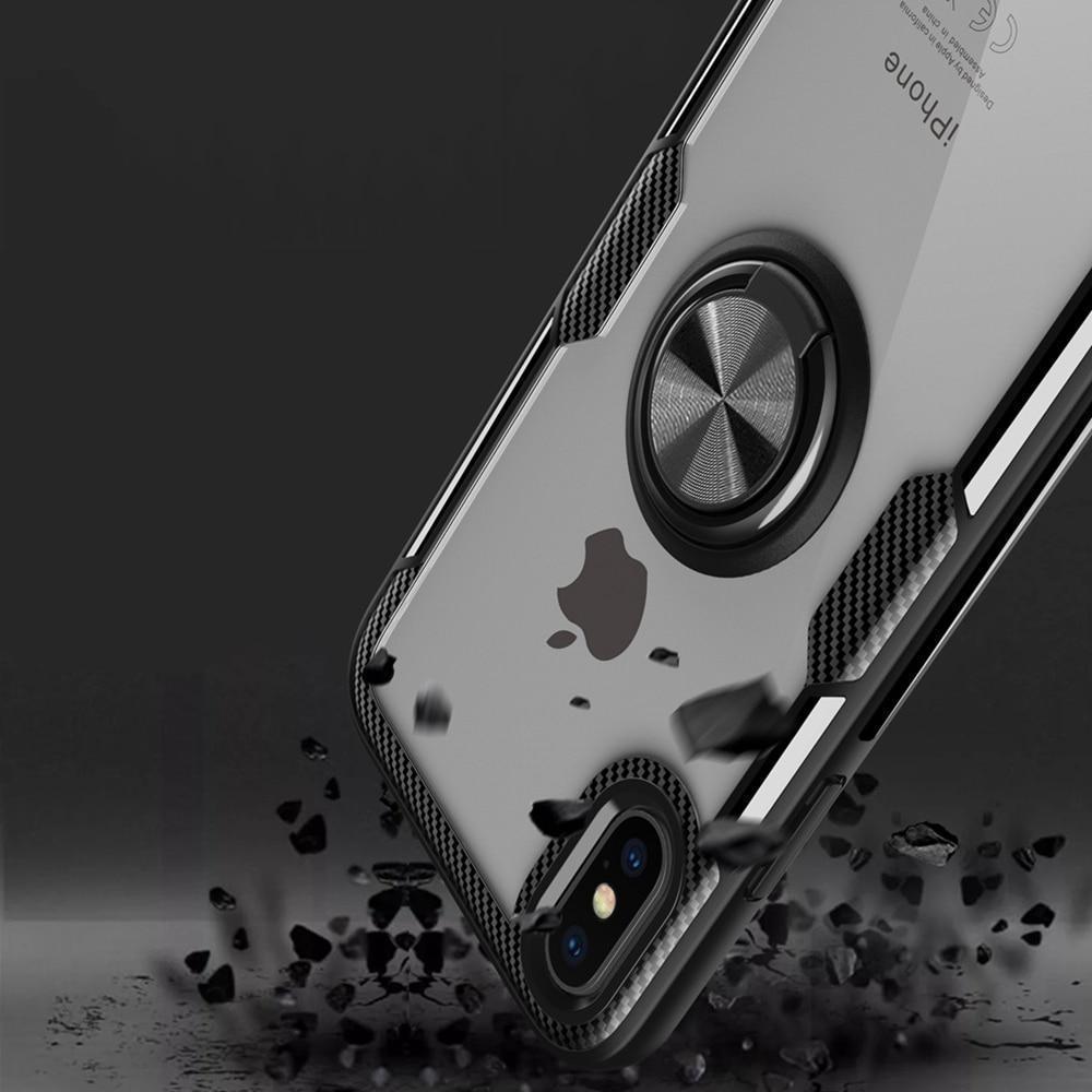 Magnetisk Ring Kolfiber iPhone Fodral