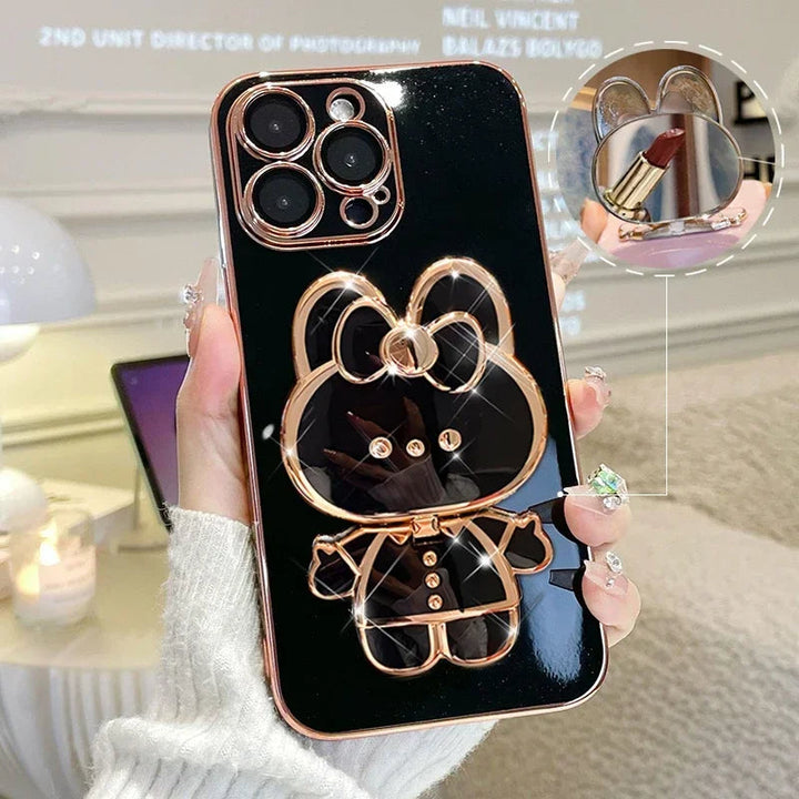 3D Kanin Koreansk Stil Spegel iPhone Fodral