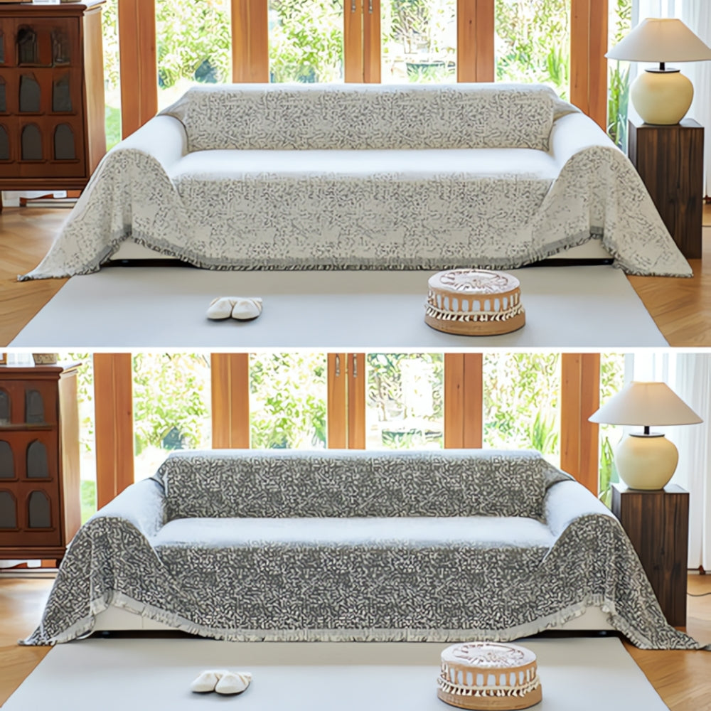 Modern Boho Bomullsoffadäck Reversibel Design