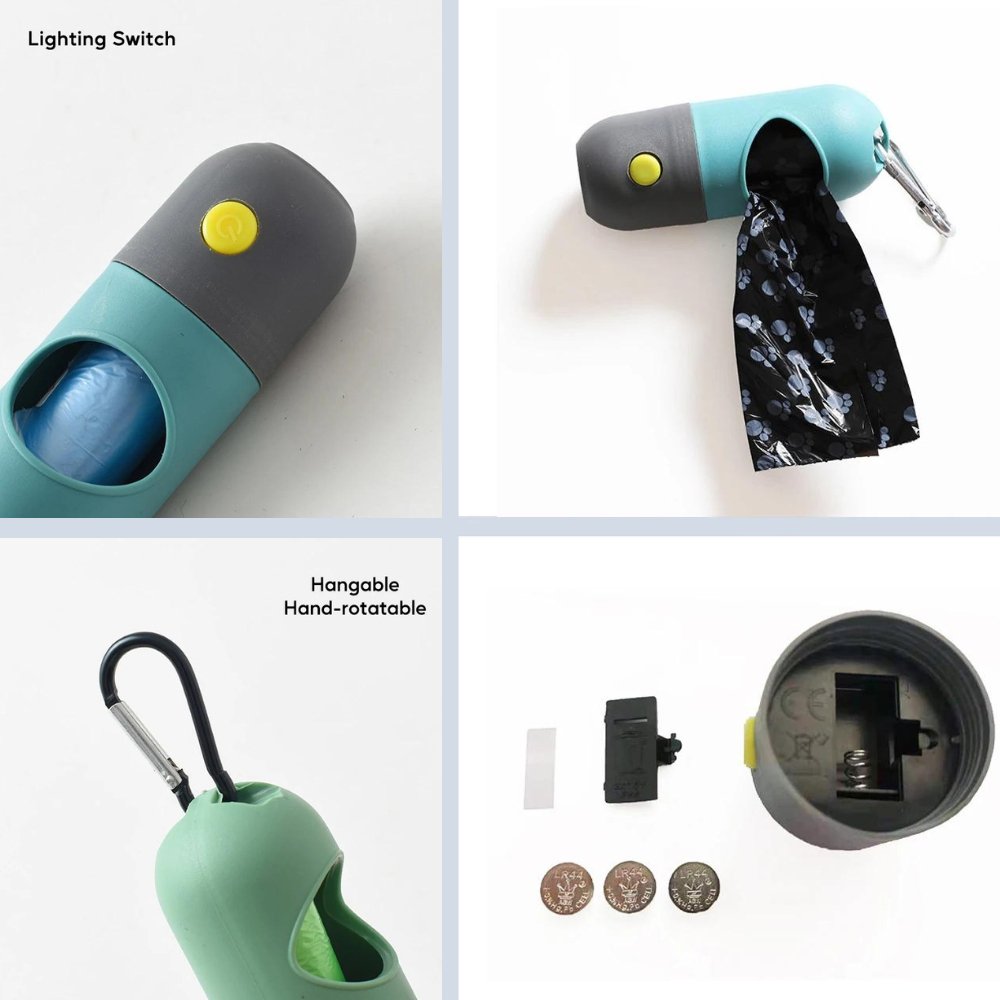 BrightPaws • LED-ljus Hundavfallspåsar Dispenser