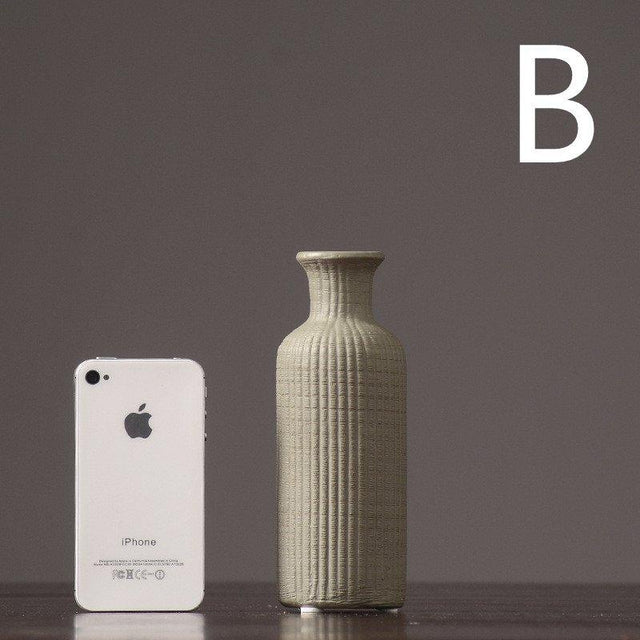Brun Beige grå Keramisk Blomkruka │ Inredningsartikel