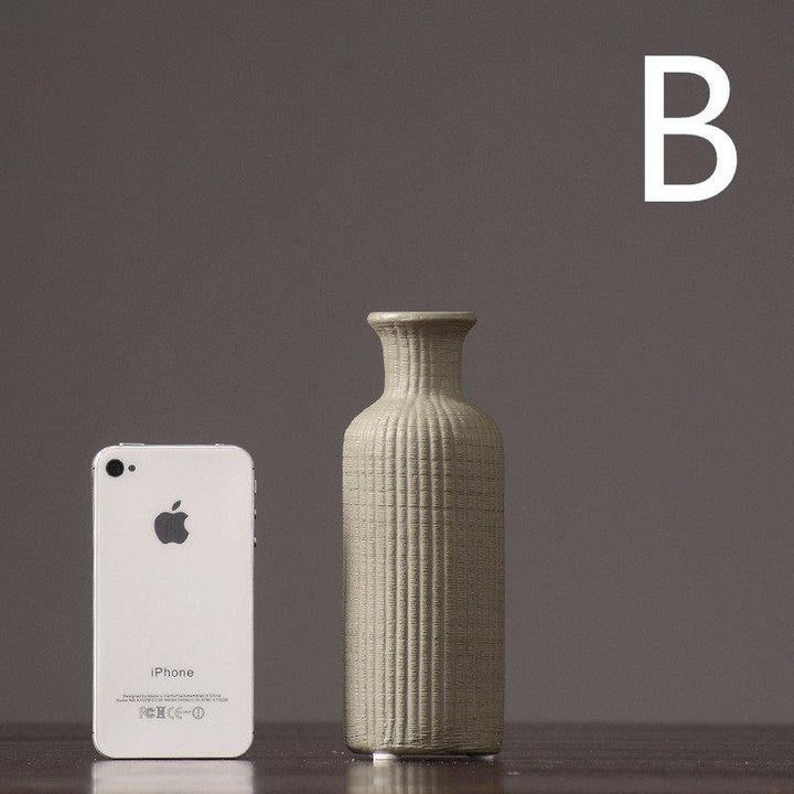 Brun Beige grå Keramisk Blomkruka │ Inredningsartikel
