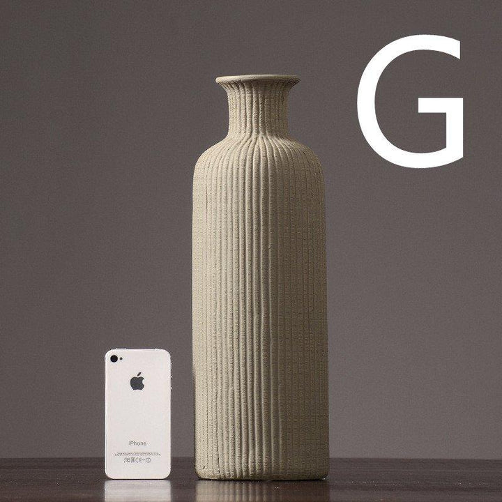 Brun Beige grå Keramisk Blomkruka │ Inredningsartikel