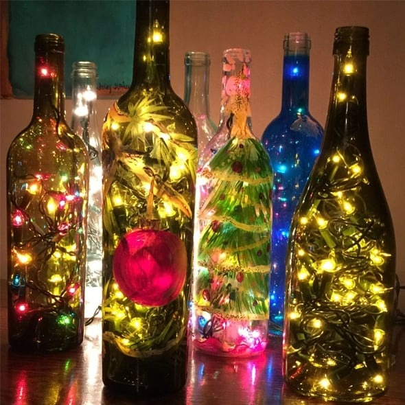 LED Flaska Ljus Kork Natt Ljus DIY Dekor |