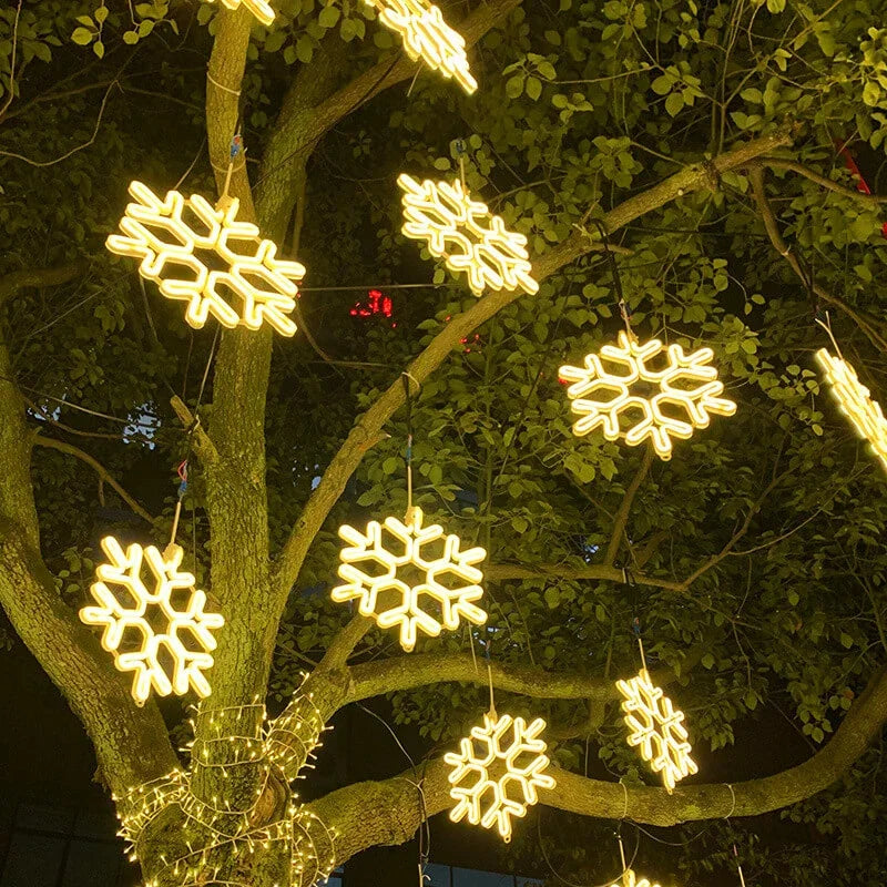 Vattentät LED Snöflinga Lampa för Festlig Vinterdekoration