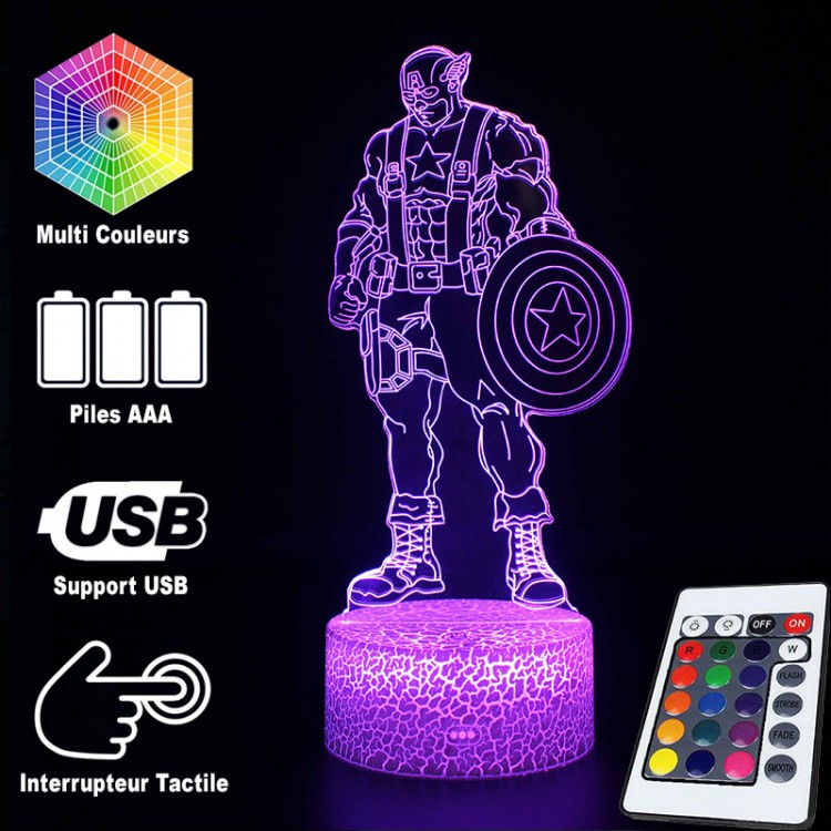 3D Lampa Marvel Captain America