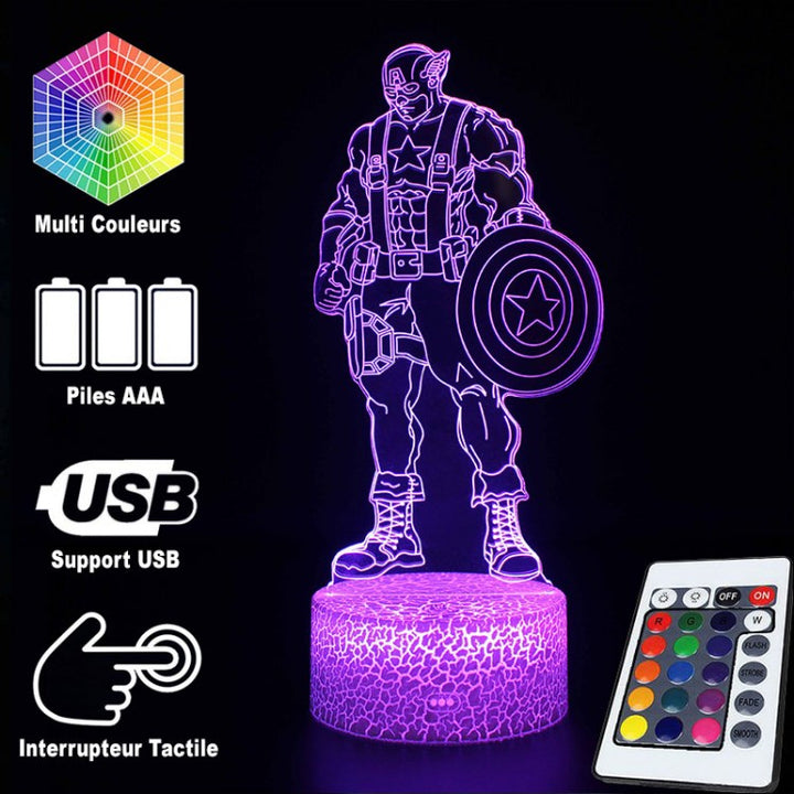 3D Lampa Marvel Captain America