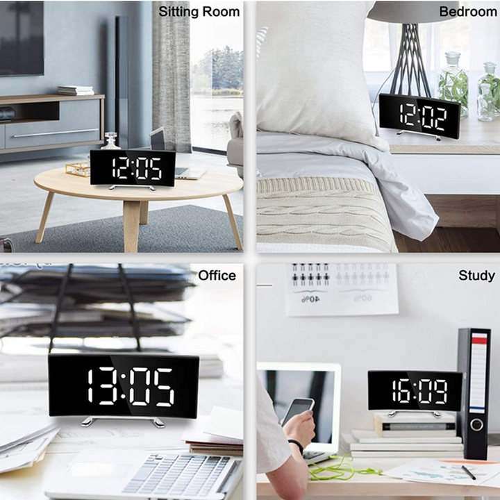 LED-belysning stor digital display | Böjd LED-digital klocka - Amedea