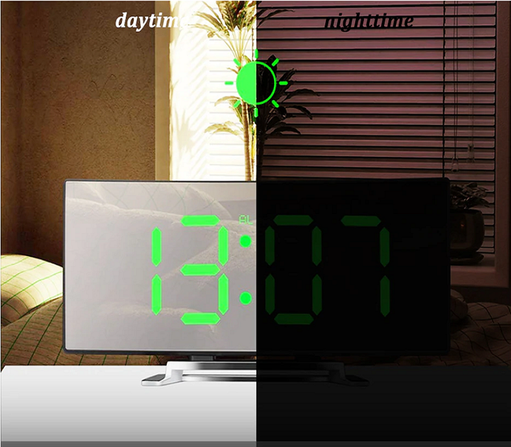 LED-belysning stor digital display | Böjd LED-digital klocka - Amedea