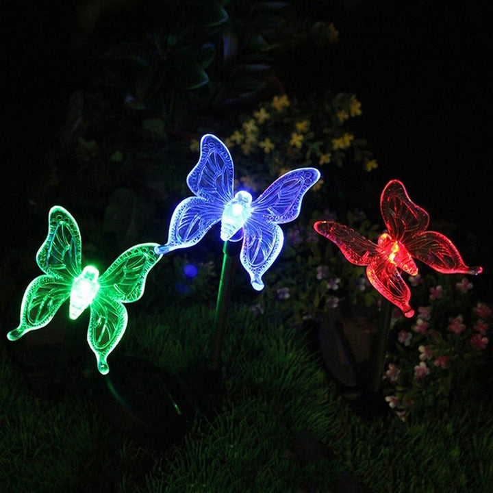 Sol-LED-Trädgårdslampor "färgglada Flugor"