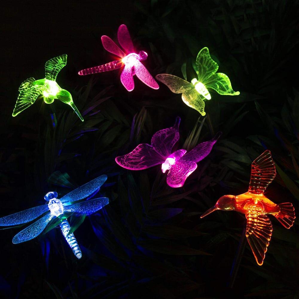 Sol-LED-Trädgårdslampor "färgglada Flugor"