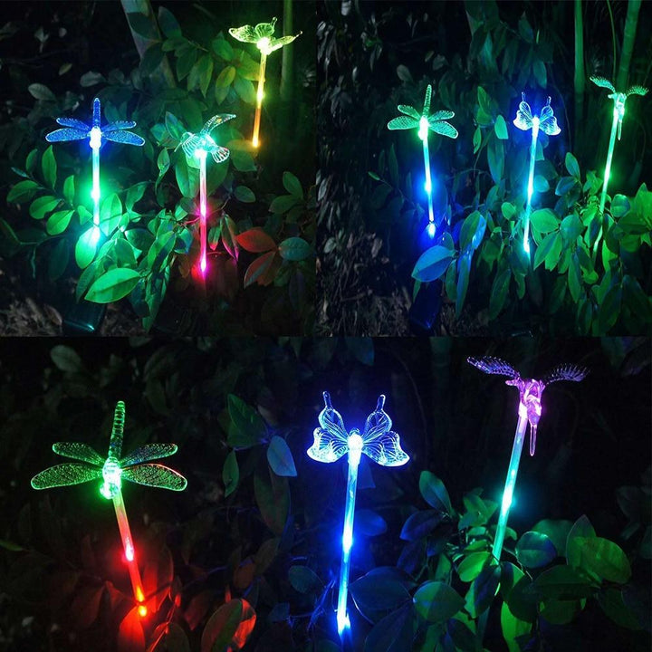 Sol-LED-Trädgårdslampor "färgglada Flugor"