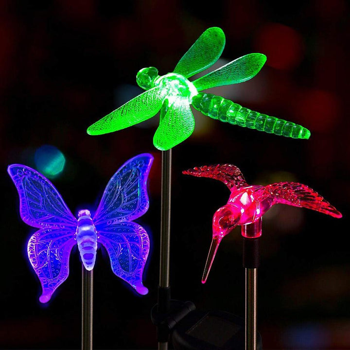 Sol-LED-Trädgårdslampor "färgglada Flugor"
