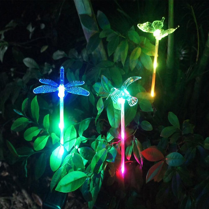 Sol-LED-Trädgårdslampor "färgglada Flugor"