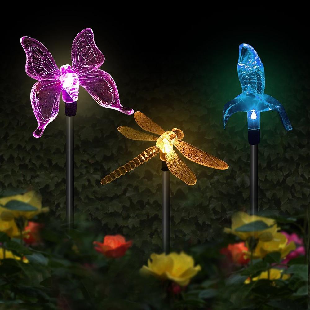 Sol-LED-Trädgårdslampor "färgglada Flugor"