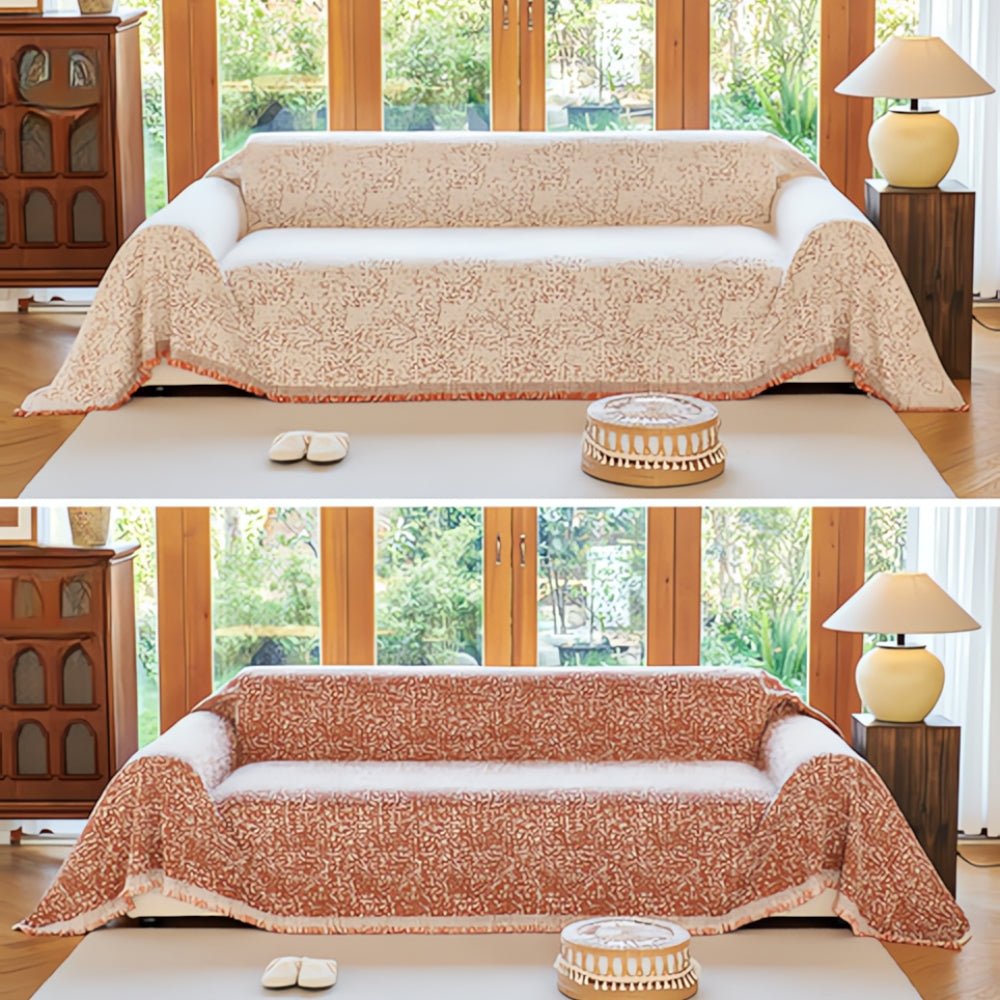 CozyNest – Vändbar Mikrofiber Sofföverdrag, Halkfri och Lättskött