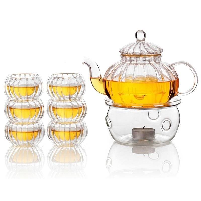 Kristallklar Glasteapot Set