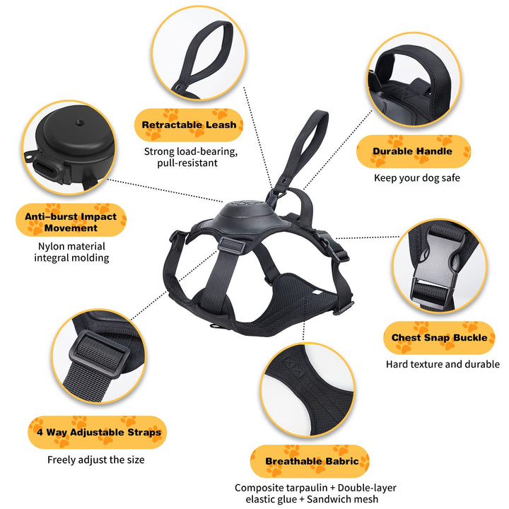 mamymarket™ - Hundsele och utdragbar koppelset All-in-One