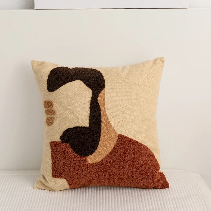 Mysiga Abstrakta Broderade Kuddöverdrag