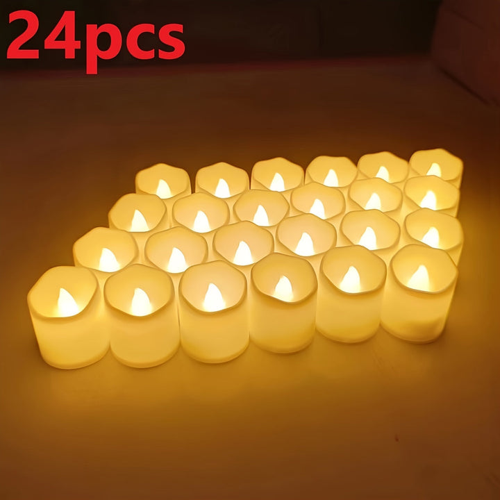 24/50/100 Pack flameless LED-ljus – batteridrivna blinkande värmeljus, rökfria och romantiska för bröllop och förlovningar