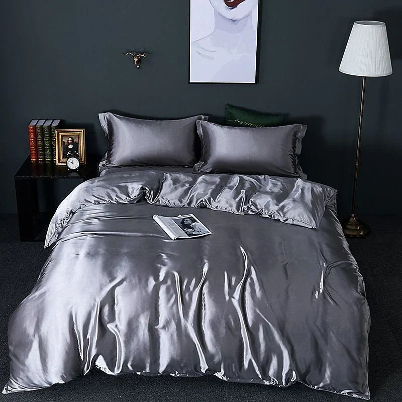 Elegant Satin Silke Sängkläder Set - Lyxig Komfort för Varje Natt