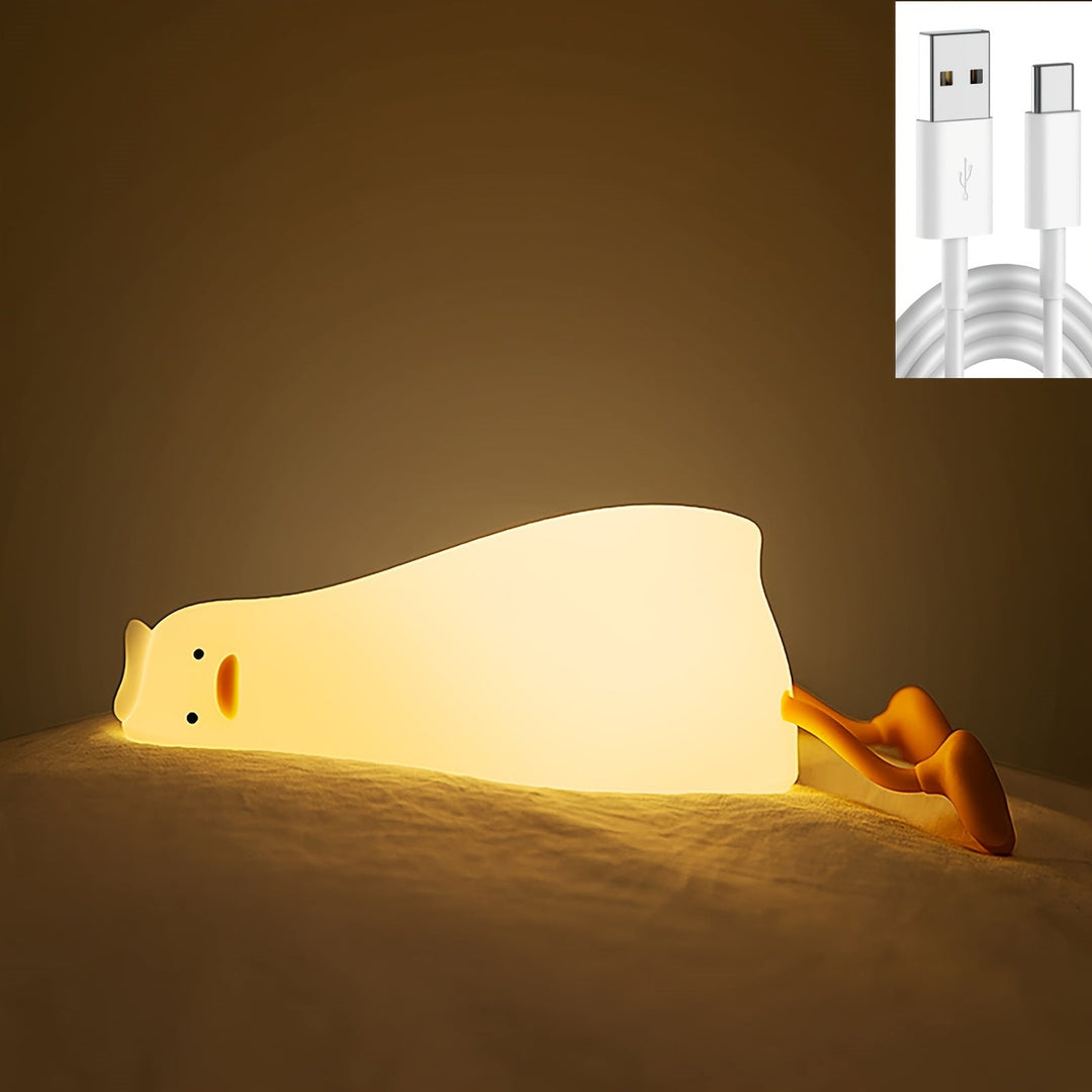 Sovande Anka Lampa - Uppladdningsbar Dimbar Silikon Nattlampa