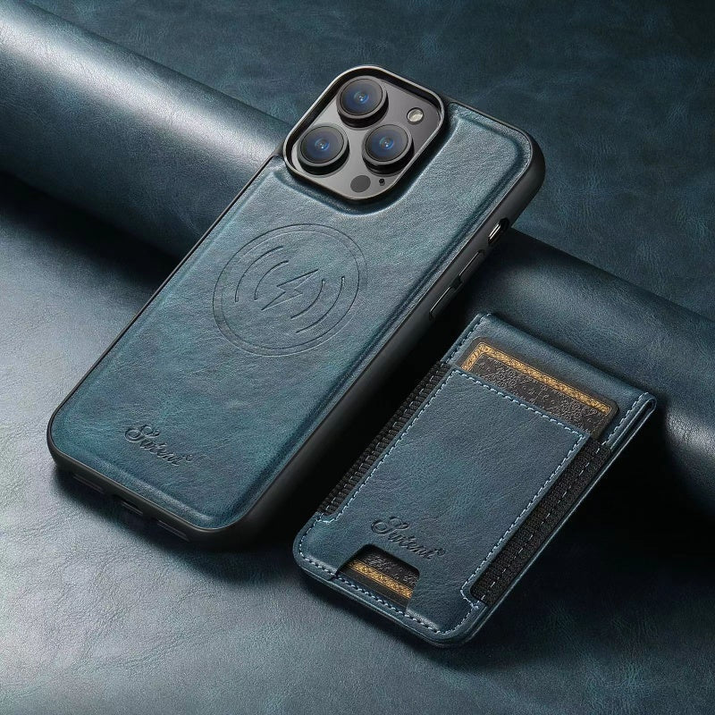 LuxCase Läderfodral med Kortfack och Ställ – Passar för iPhone |
