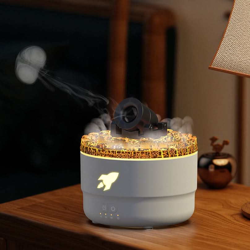 Lava Cannon Luftrenare Aromadiffusor med Dimma Nattljus